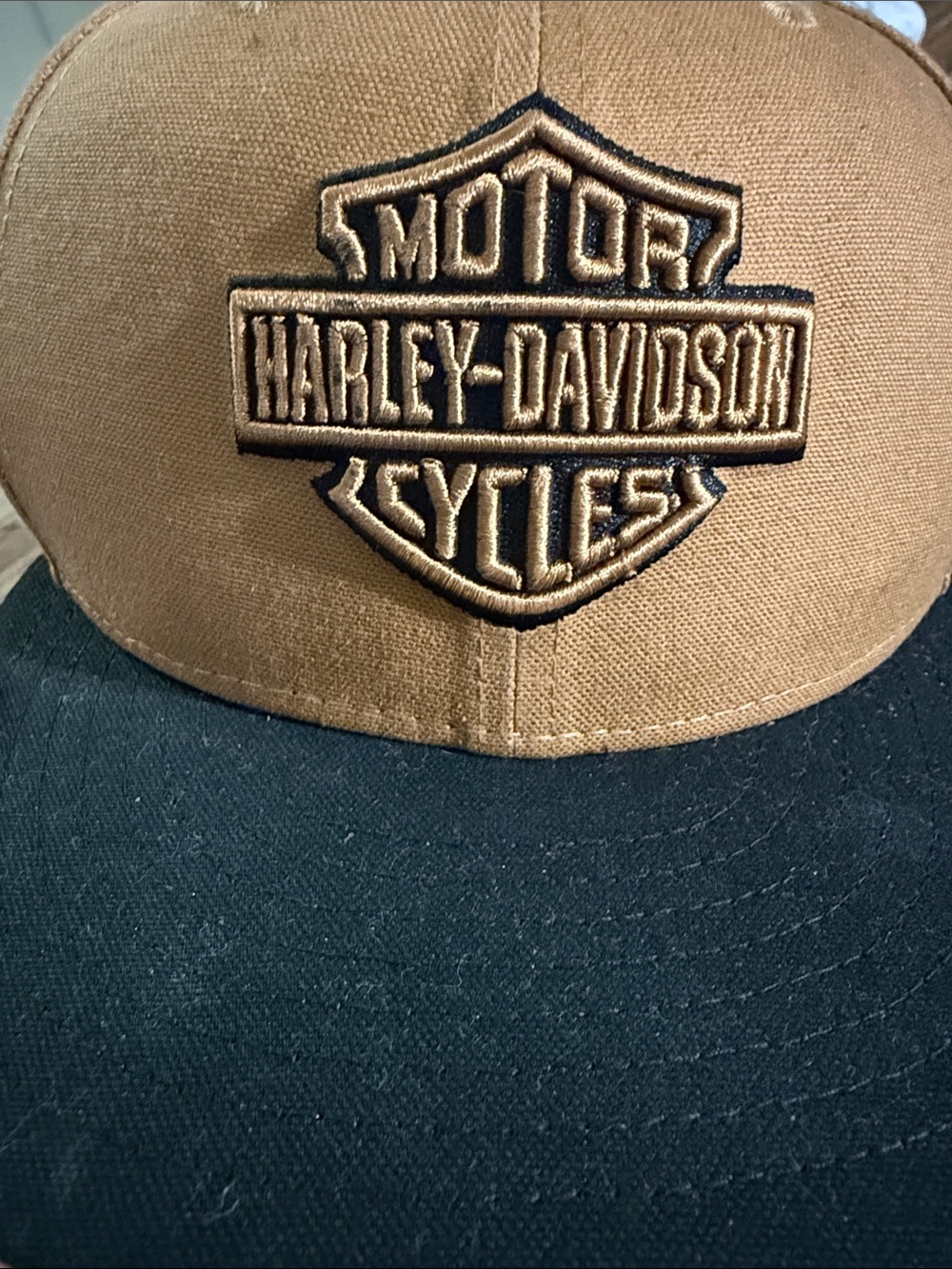Harley-Davidson Brown and Black Embroidered Shield Cap